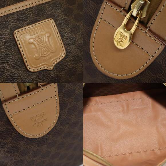 CELINE Macadam Canvas Hand Bag Pvc Leather Brown - Picture 11 of 12